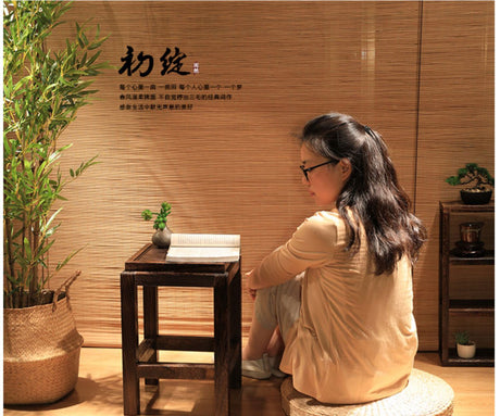 PAULOWNIA Alhambra Rustic Zen Square Stool from PAULOWNIA