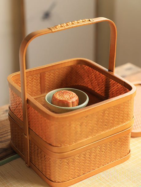 PAULOWNIA Elowen Rustic Double-Layer Basket Storage System from PAULOWNIA