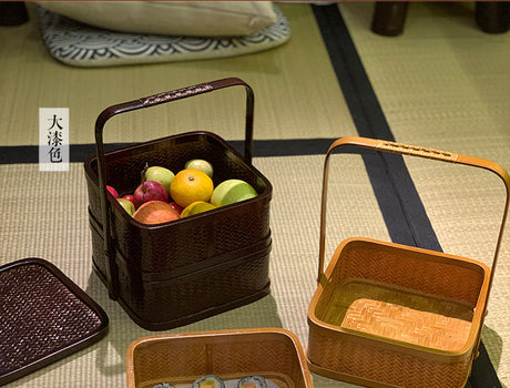 PAULOWNIA Elowen Rustic Double-Layer Basket Storage System from PAULOWNIA