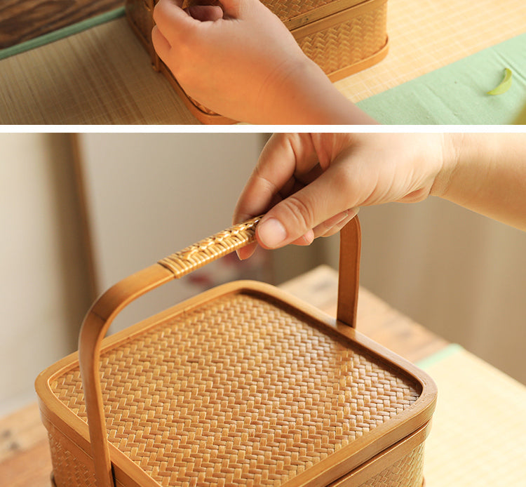 PAULOWNIA Elowen Rustic Double-Layer Basket Storage System from PAULOWNIA