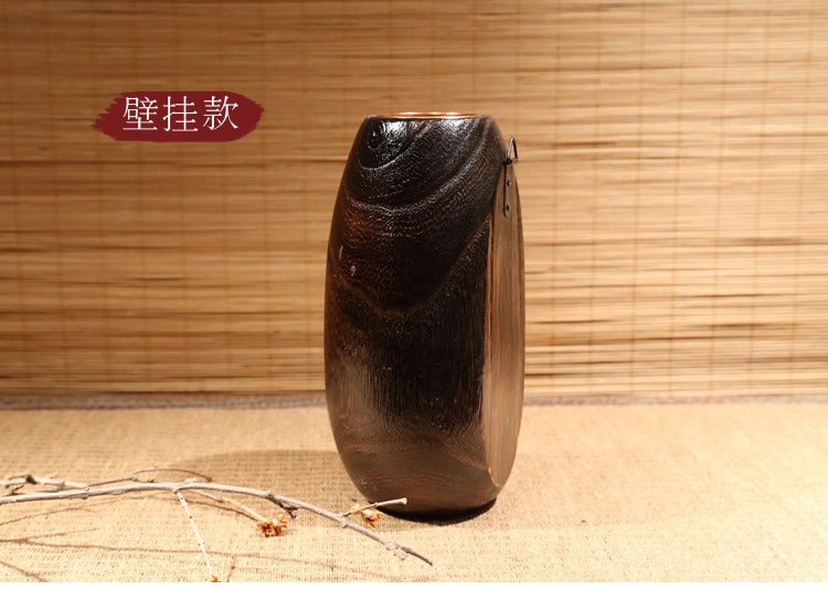 PAULOWNIA Harajuku Elegant Solid Wood Japanese Vase from PAULOWNIA