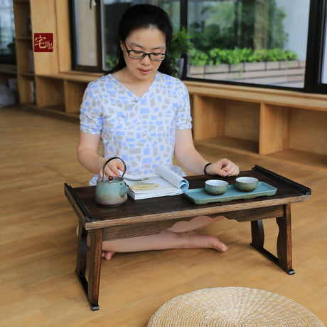 PAULOWNIA Haruka Minimalist Solid Wood Tea Tray from PAULOWNIA