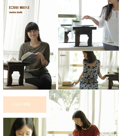 PAULOWNIA Haruka Minimalist Solid Wood Tea Tray from PAULOWNIA