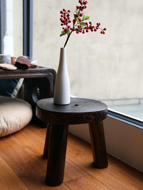 PAULOWNIA Haruki Artisan Natural Wood Footstool from PAULOWNIA