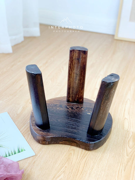 PAULOWNIA Haruki Artisan Natural Wood Footstool from PAULOWNIA