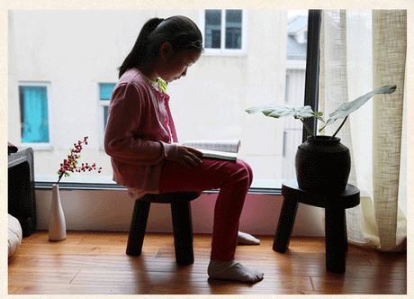 PAULOWNIA Haruki Artisan Natural Wood Footstool from PAULOWNIA