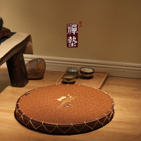 PAULOWNIA Haruki Cozy Round Meditation Tatami Pad from PAULOWNIA