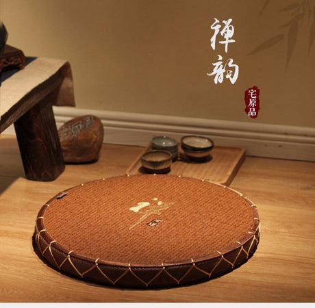 PAULOWNIA Haruki Cozy Round Meditation Tatami Pad from PAULOWNIA
