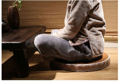 PAULOWNIA Haruki Cozy Round Meditation Tatami Pad from PAULOWNIA