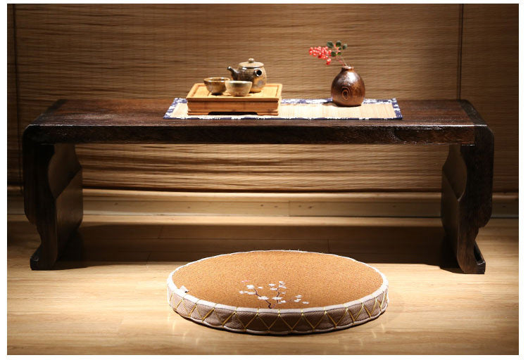 PAULOWNIA Haruki Cozy Round Meditation Tatami Pad from PAULOWNIA