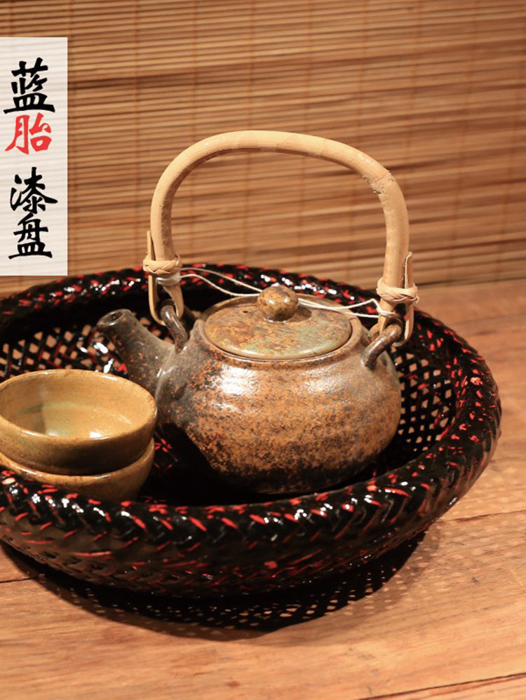 PAULOWNIA Haruki Elegant Bamboo Round Tea Support Tray from PAULOWNIA