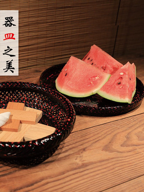 PAULOWNIA Haruki Elegant Bamboo Round Tea Support Tray from PAULOWNIA