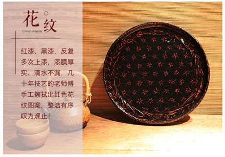 PAULOWNIA Haruki Elegant Bamboo Round Tea Support Tray from PAULOWNIA