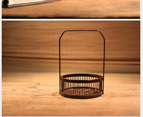PAULOWNIA Haruki Elegant Handmade Bamboo Flower Basket from PAULOWNIA