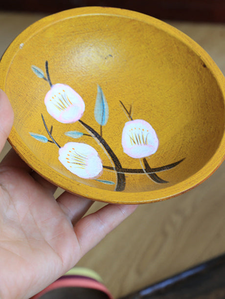 PAULOWNIA Harukiyo Elegant Hand-Painted Wooden Fruit Basin from PAULOWNIA