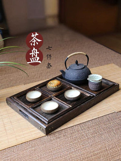 PAULOWNIA Hiroshi Modern Japanese Solid Wood Tea Tray Set from PAULOWNIA