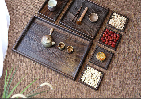PAULOWNIA Hiroshi Modern Japanese Solid Wood Tea Tray Set from PAULOWNIA