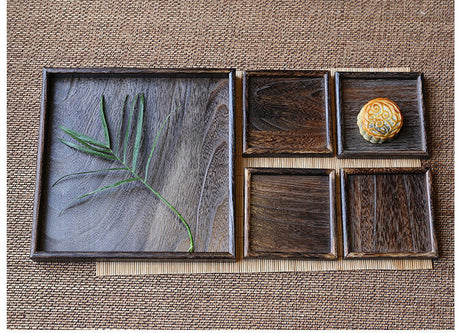 PAULOWNIA Hiroshi Modern Japanese Solid Wood Tea Tray Set from PAULOWNIA
