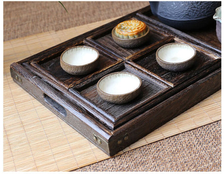 PAULOWNIA Hiroshi Modern Japanese Solid Wood Tea Tray Set from PAULOWNIA