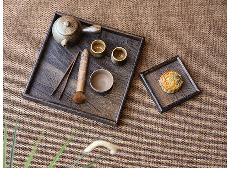 PAULOWNIA Hiroshi Modern Japanese Solid Wood Tea Tray Set from PAULOWNIA