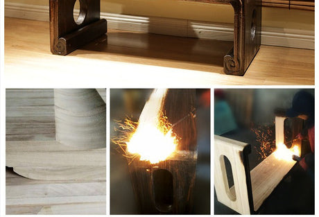 PAULOWNIA Hokkaido Unique Solid Wood Bay Table from PAULOWNIA