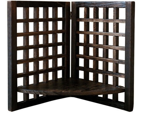 PAULOWNIA Ichiro Rustic Hollow Antique Decorative Screen Shelf from PAULOWNIA