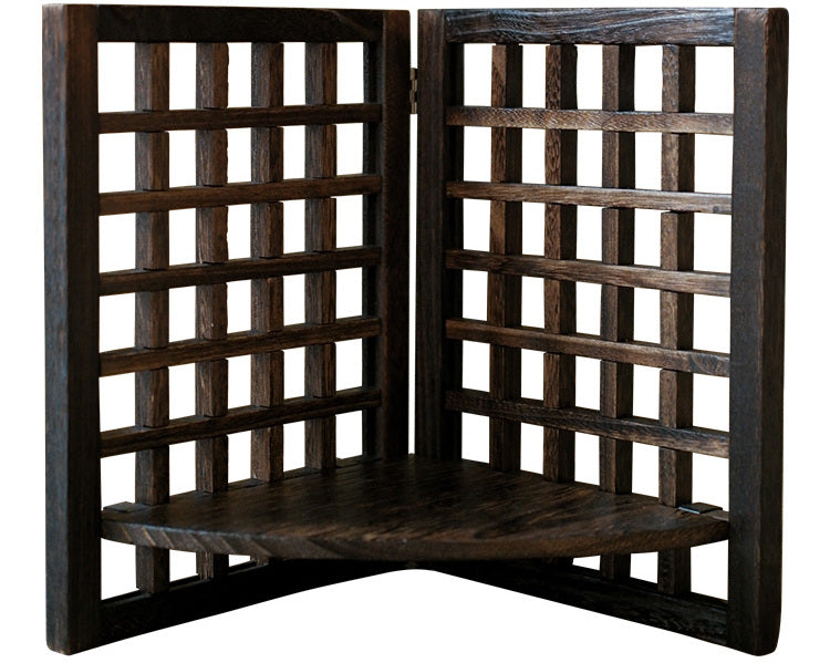 PAULOWNIA Ichiro Rustic Hollow Antique Decorative Screen Shelf from PAULOWNIA