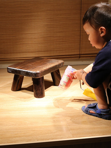 PAULOWNIA Isolde Eco-Friendly Wooden Footstool Coffee Table from PAULOWNIA