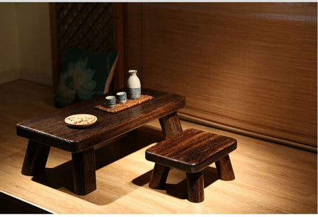 PAULOWNIA Isolde Eco-Friendly Wooden Footstool Coffee Table from PAULOWNIA