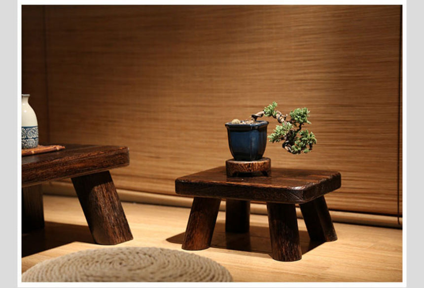 PAULOWNIA Isolde Eco-Friendly Wooden Footstool Coffee Table from PAULOWNIA