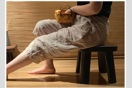 PAULOWNIA Isolde Eco-Friendly Wooden Footstool Coffee Table from PAULOWNIA