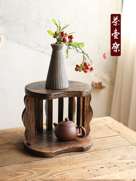 PAULOWNIA Isolde Rustic Wooden Teapot Set with Accessory Storage from PAULOWNIA