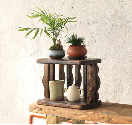 PAULOWNIA Isolde Rustic Wooden Teapot Set with Accessory Storage from PAULOWNIA