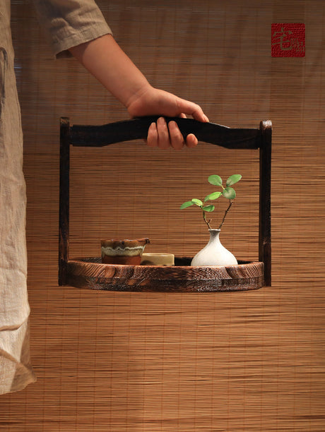 PAULOWNIA Kaori Elegant Vintage Tea Ceremony Fruit Basket from PAULOWNIA