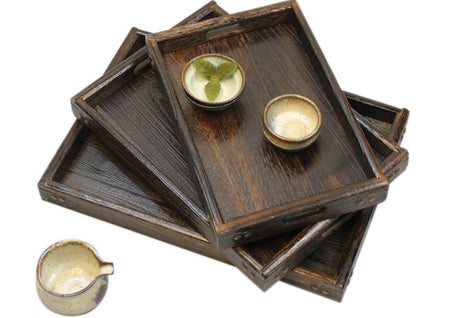PAULOWNIA Kyushu Elegant Solid Wood Tray - Versatile Tea & Fruit Plate from PAULOWNIA