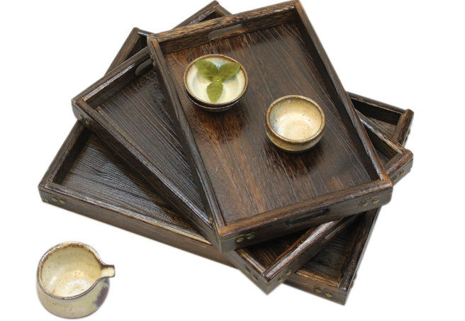 PAULOWNIA Kyushu Elegant Solid Wood Tray - Versatile Tea & Fruit Plate from PAULOWNIA