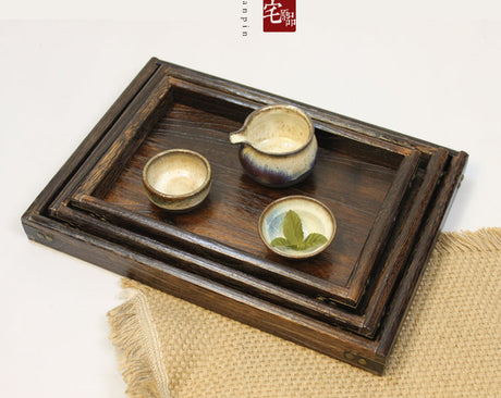 PAULOWNIA Kyushu Elegant Solid Wood Tray - Versatile Tea & Fruit Plate from PAULOWNIA