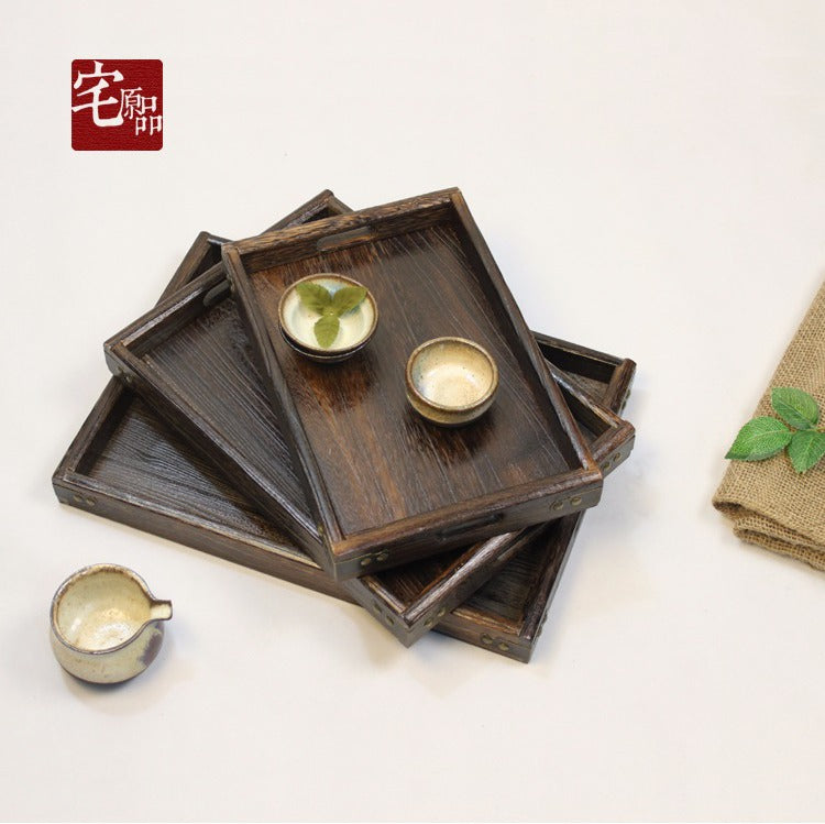PAULOWNIA Kyushu Elegant Solid Wood Tray - Versatile Tea & Fruit Plate from PAULOWNIA