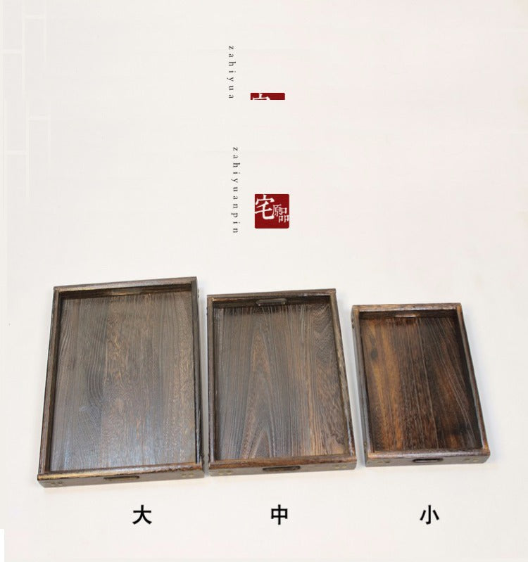 PAULOWNIA Kyushu Elegant Solid Wood Tray - Versatile Tea & Fruit Plate from PAULOWNIA