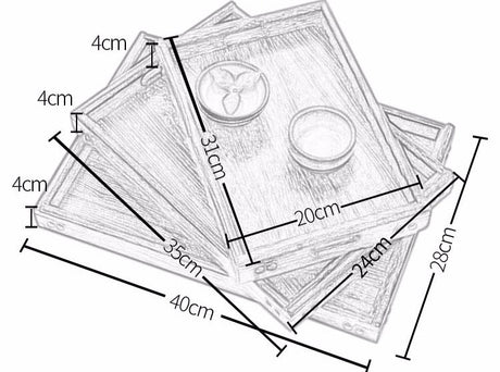 PAULOWNIA Kyushu Elegant Solid Wood Tray - Versatile Tea & Fruit Plate from PAULOWNIA