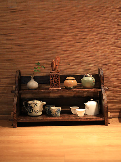 PAULOWNIA Seraphina Rustic Multi-Layer Desktop Shelf Storage from PAULOWNIA