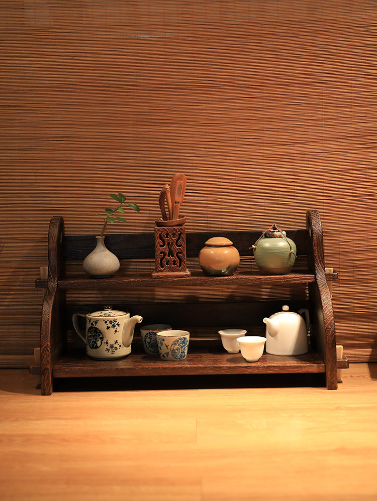 PAULOWNIA Seraphina Rustic Multi-Layer Desktop Shelf Storage from PAULOWNIA