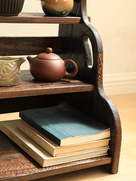 PAULOWNIA Seraphina Rustic Multi-Layer Desktop Shelf Storage from PAULOWNIA