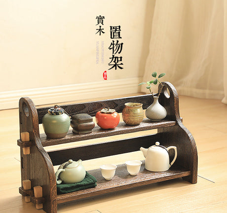 PAULOWNIA Seraphina Rustic Multi-Layer Desktop Shelf Storage from PAULOWNIA