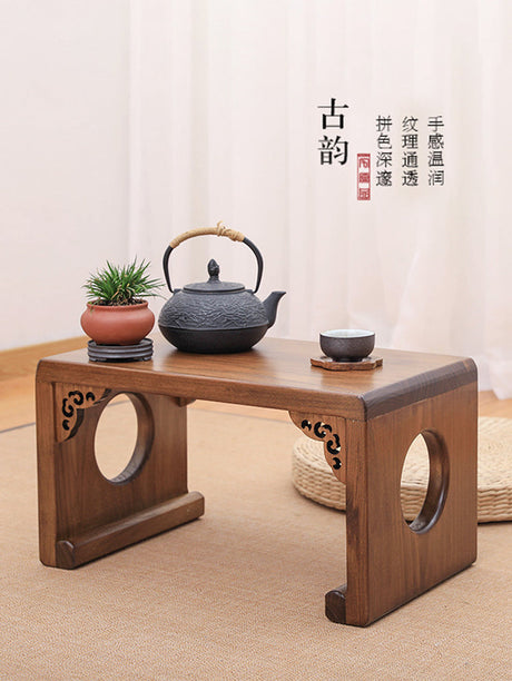 PAULOWNIA Seville Rustic Antique Bay Window Balcony TaTa Coffee Table from PAULOWNIA