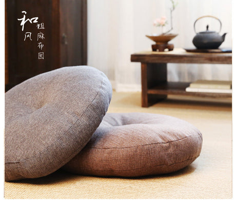 PAULOWNIA Takamatsu Cozy Thick Circular Cushion Meditation Futon from PAULOWNIA