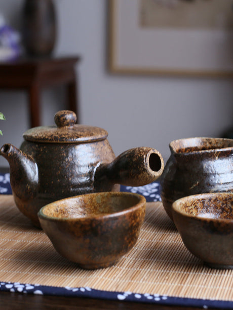 PAULOWNIA Takayama Artisanal Japanese Tea Set Handcrafted 4-Piece Set from PAULOWNIA