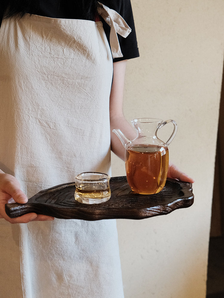PAULOWNIA YOKOHAMA Elegant Leaf-Shaped Wooden Pallet Tray from PAULOWNIA