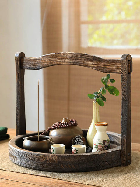 PAULOWNIA Yamaguchi Vintage Solid Wood Tray from PAULOWNIA