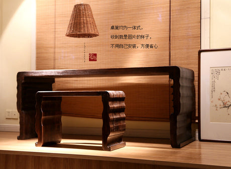 PAULOWNIA Zhaoyang Elegant Resonance Zen Table Stool from PAULOWNIA